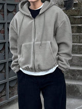 DAZY Heren Casual Effen Hoodie Sweatshirt met Rits en Trekkoord voor Herfst