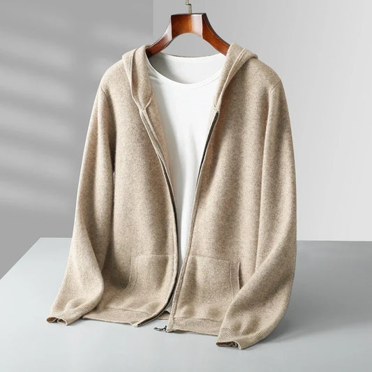 Luxe Caruso Kasjmier Hoodie met Rits: Ultrazacht, Lichtgewicht & Stijlvol Comfort