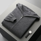 Luxe Caruso Kasjmier Hoodie met Rits: Ultrazacht, Lichtgewicht & Stijlvol Comfort