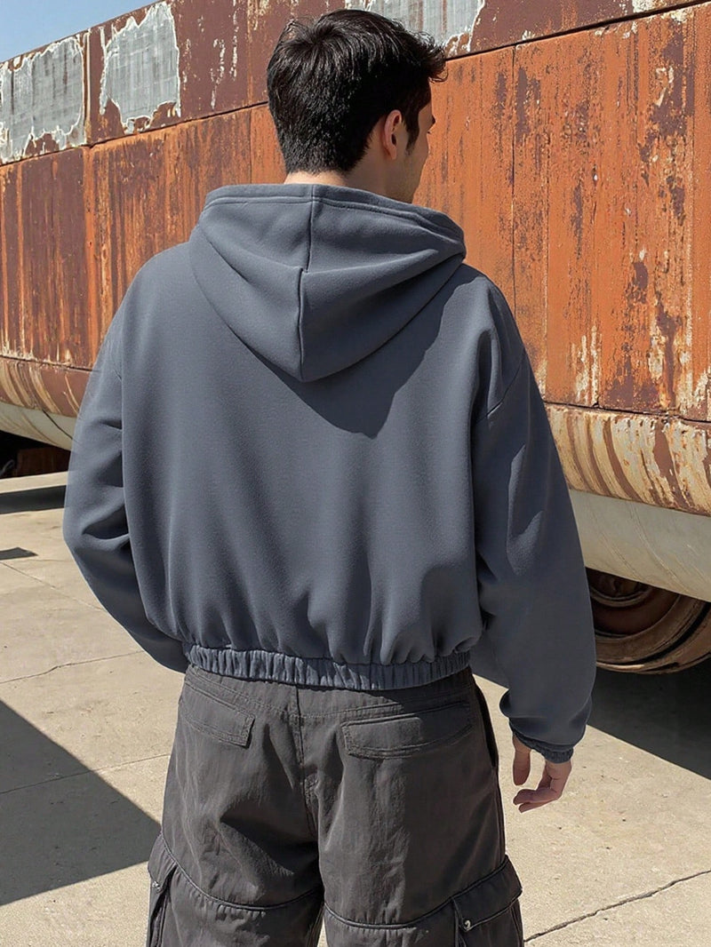 Manfinity Heren Hoodie met Rits en Zakken, Comfortabele Casual Dagelijkse Kleding