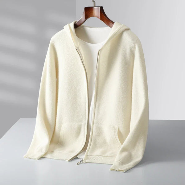 Luxe Caruso Kasjmier Hoodie met Rits: Ultrazacht, Lichtgewicht & Stijlvol Comfort