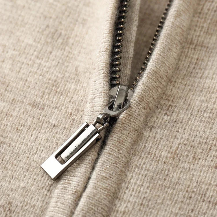 Luxe Caruso Kasjmier Hoodie met Rits: Ultrazacht, Lichtgewicht & Stijlvol Comfort