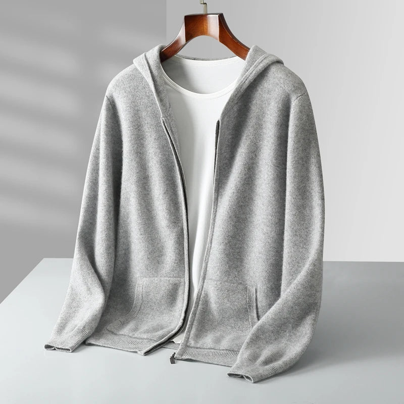 Luxe Caruso Kasjmier Hoodie met Rits: Ultrazacht, Lichtgewicht & Stijlvol Comfort
