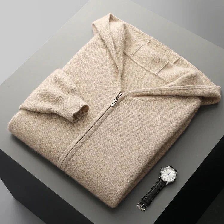 Luxe Caruso Kasjmier Hoodie met Rits: Ultrazacht, Lichtgewicht & Stijlvol Comfort