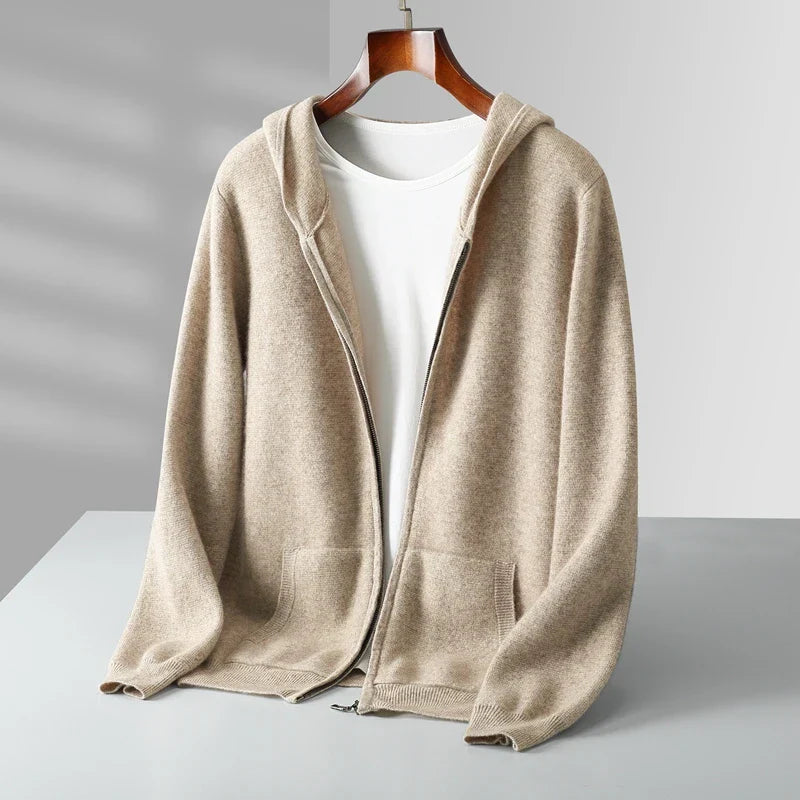 Luxe Caruso Kasjmier Hoodie met Rits: Ultrazacht, Lichtgewicht & Stijlvol Comfort