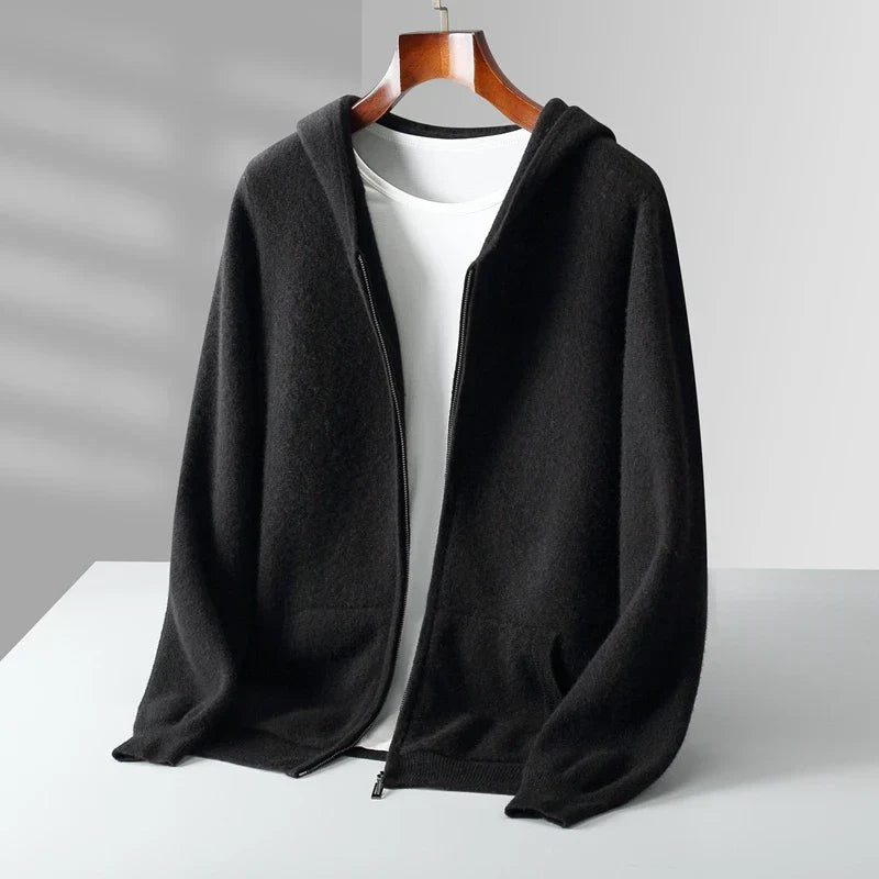 Luxe Caruso Kasjmier Hoodie met Rits: Ultrazacht, Lichtgewicht & Stijlvol Comfort