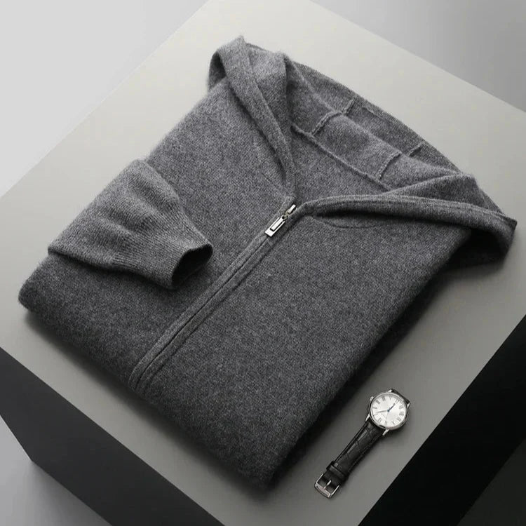 Luxe Caruso Kasjmier Hoodie met Rits: Ultrazacht, Lichtgewicht & Stijlvol Comfort